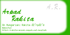 arpad rakita business card